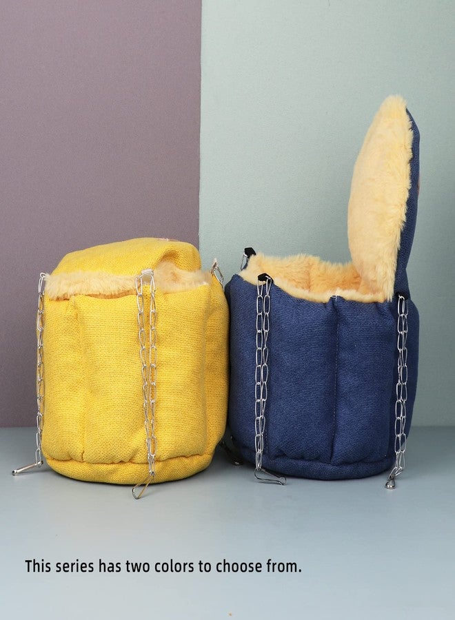 HardcorePet Sugar Glider Pouch, Rat Hanging Bed, Chipmunks Warm Bed, Rat Cage Accessories, Small Pet Animals Bed Dutch Pig Hamster Nest, Syrian Hamster Habitat Mini House, Play and Sleeping (Blue) - Image 4